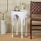 White Aluminum Drip Accent Table with Melting Designed Body
